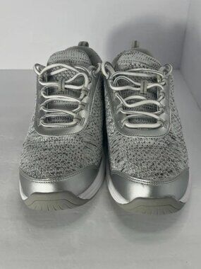 OrthoFeet BioFit 982 Women’s 10B Grey/Silver Knit Walking Shoes Sneakers